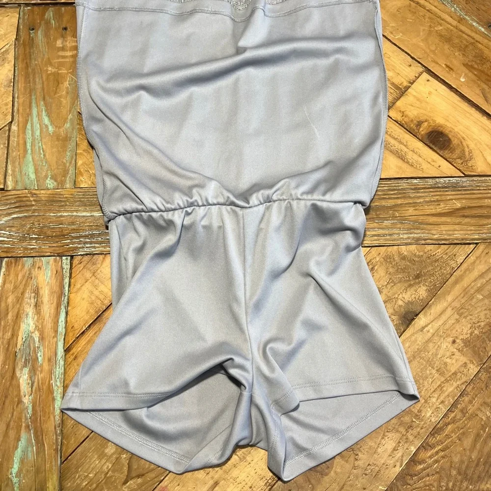 Justice Girls Sequins Skirt Skort Silver Sparkle Elastic Waist Kids Size L 12/14